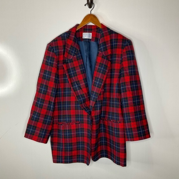 Pendleton Plaid Wool Blazer Size 22W